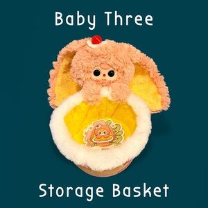 Baby Three Storage Basket Plush Cherry Bunny